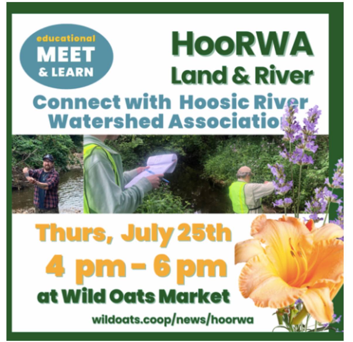 HooRWA tabling at Wild Oats in Williamstown MA on July 25